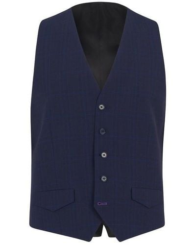 Without Prejudice Check Waistcoat - Blue