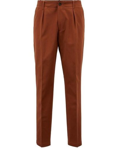 HUGO S Kirio Pleats Slim Fit Trousers Medium Brown 36w / 32l