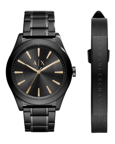 Armani Exchange Bracelet Watch Set Ax7102 - Black
