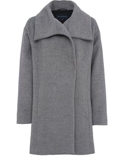 French Connection Bennie Wool Wide Collar Coat - Grey