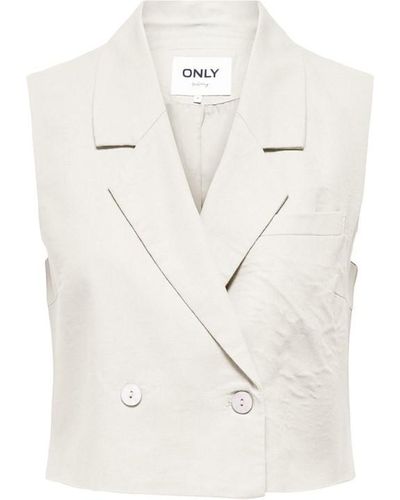 ONLY Caro Linen Vest Ld99 - White