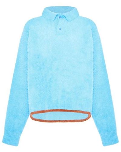 Jacquemus Neve Long Sleeve Polo Shirt - Blue