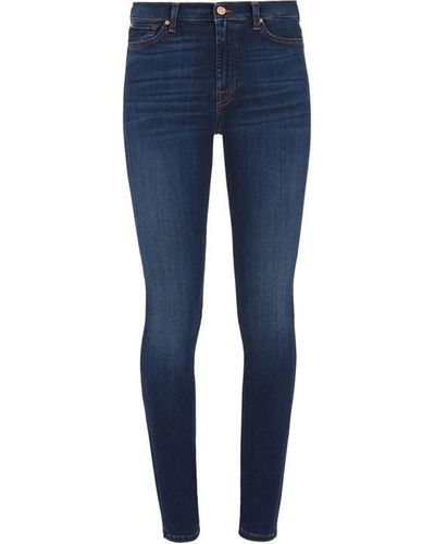 7 For All Mankind High Waist Skinny Jeans - Blue
