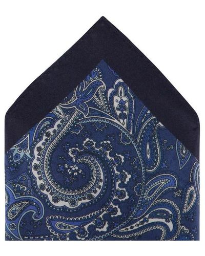Haines and Bonner Paisley Pocket Square - Blue
