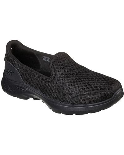 Skechers Athletic Mesh Slip On Walking Shoes - Black