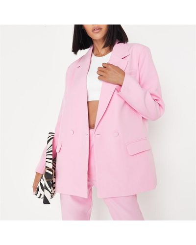Missguided Tailored Double Breasted Blazer - Pink