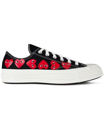 COMME DES GARÇONS PLAY Multi Hearts-print Low-top Trainers - Red