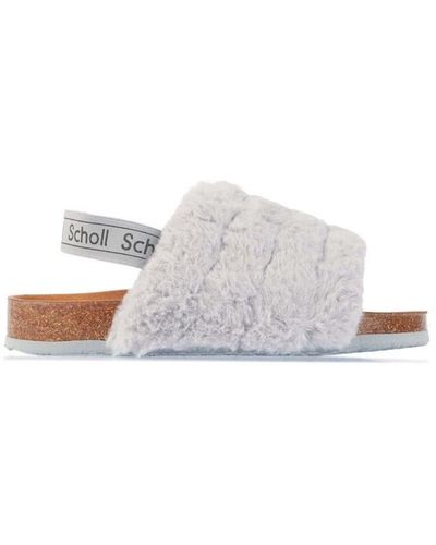 Scholl Amabel Faux Fur Slippers - White