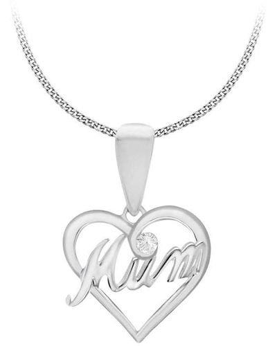 Be You Sterling Cut-out 'mum' Heart Necklace - Metallic