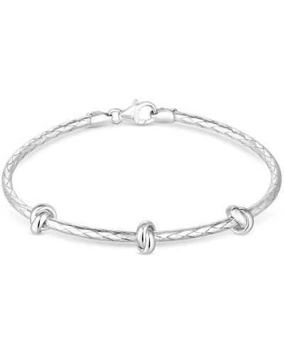 Simply Silver Simply Sterling 925 Polished Knot Bangle Bracelet - Metallic