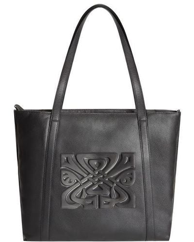 Biba Leather Logo Tote Bag - Black