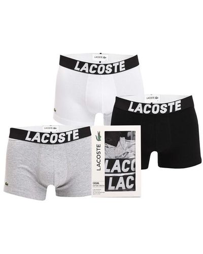 Lacoste 3-pack Branded Jersey Trunks - White