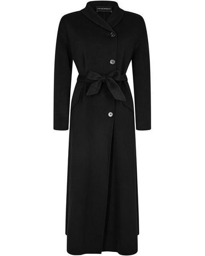 Emporio Armani Emporio Wool Coat Ld34 - Black