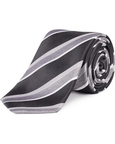 Haines and Bonner Silk Stripe Tie - Grey