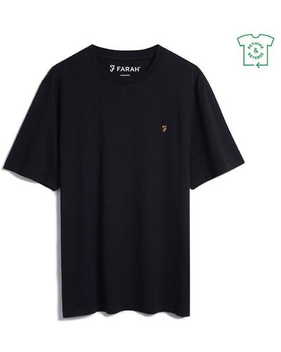 Farah Alexander Regular Fit Circular T-shirt - Black