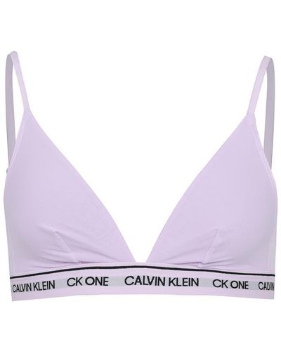Calvin Klein Underlined Triangle Bralette - Purple
