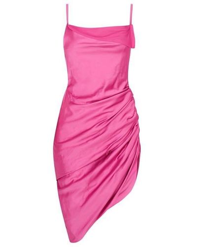Jacquemus La Robe Saudade Asymmetrical Mini Dress - Pink