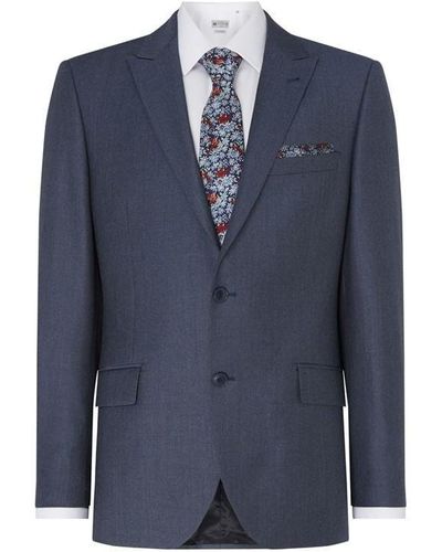 Turner and Sanderson Ashdown Plain Flannel Suit Jacket - Blue