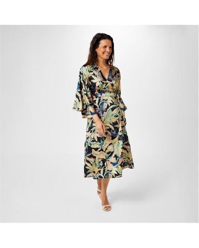 Biba Kimono Sleeve Wrap Dress - Multicolour