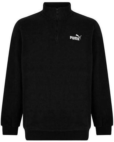 PUMA Quarter Zip Logo Fleece - Black