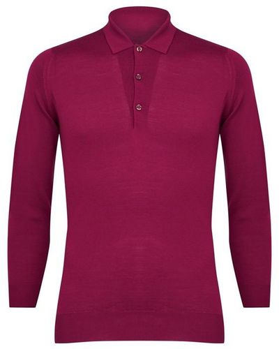 John Smedley Belper Polo Shirt - Purple