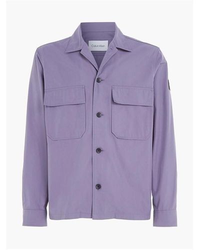 Calvin Klein Cotton Nylon Overshirt - Purple