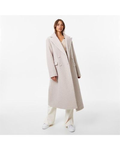 Jack Wills Boucle Tailored Coat - Natural