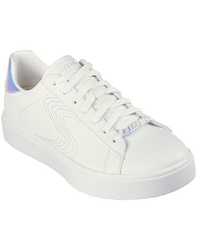 Skechers Duraleather Qtr Iridescent Embroide Low-top Trainers - White
