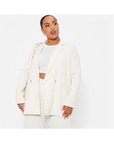 I Saw It First Double Breasted Tailored Blazer - White