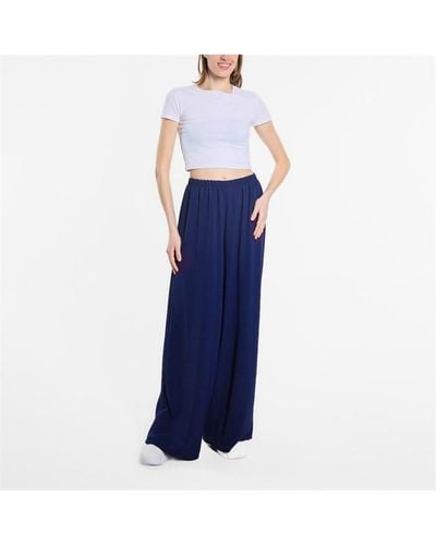 Be You Wide Leg Pull On Trouser - Blue