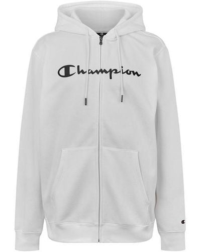 Champion Full Zip Logo Hoodie - Grey