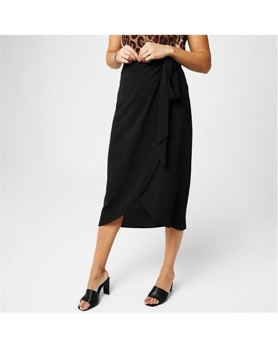 Biba Tie Side Wrap Skirt - Black