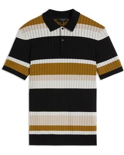 Ted Baker Confer Striped Polo Shirt - Black