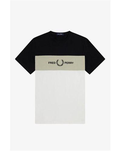 Fred Perry Panel T Shirt - Black