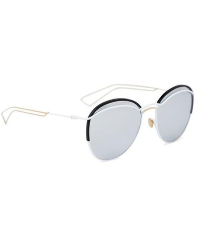 Dior White 0cd000719 Oval Sunglasses - Metallic