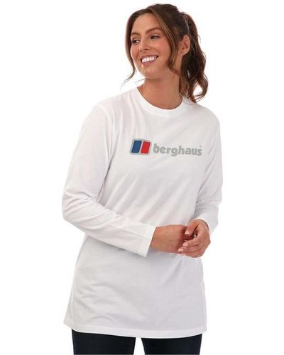 Berghaus Boyfriend Big Classic Logo Ls T-shirt - White