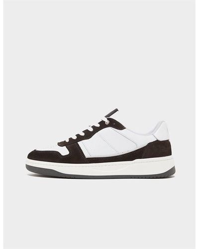 Unlike Humans Low Emossed Suede Trainers - White