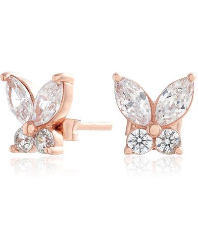 Olivia Burton Sparkle Butterfly Marquise Butterfly Studs Rose - Pink