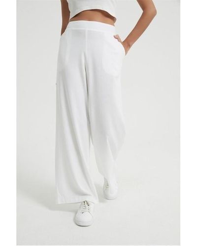 Be You Linen Wide Leg Trousers - White