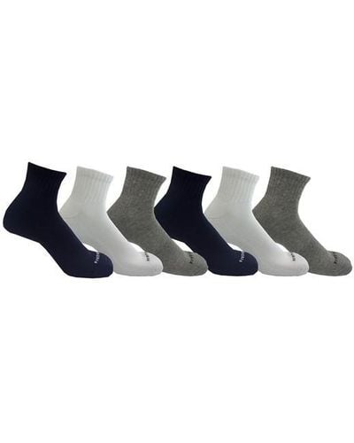 Firetrap 6pk Qtr Sock - Blue