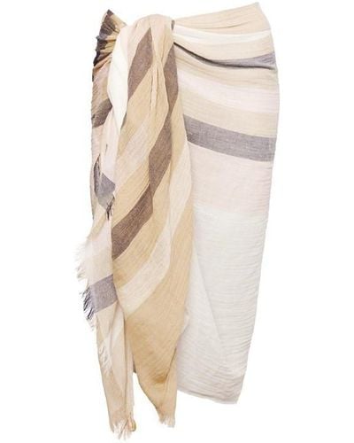 Barbour Bethany Striped Scarf - Natural