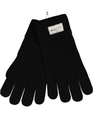 GANT Knitted Wool Gloves - Black