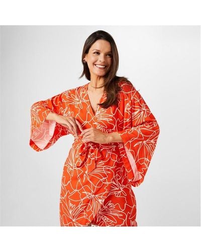Biba Kimono Wrap Dress - Red