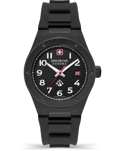 Swiss Military Hanowa Stainless Steel Sports Analogue Quartz Watch - Black