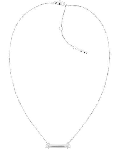 Calvin Klein Ladies Polished Stainless Steel Necklace - White