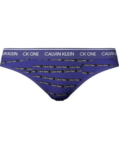 Calvin Klein 000qf5743e Ck One Cotton Thong Nylon in Black