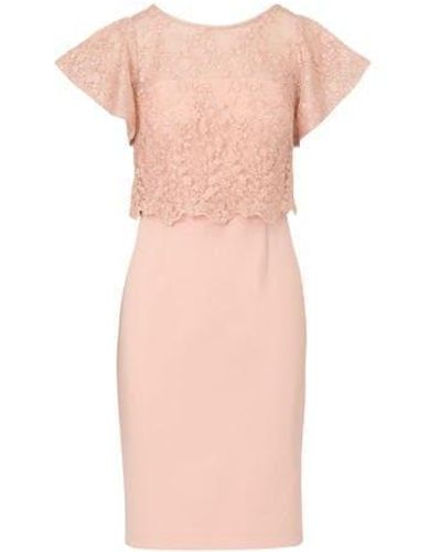 Adrianna Papell Sequin Guipure Crepe Dress - Pink