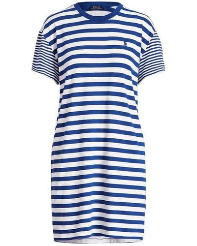 Polo Ralph Lauren Stripe T Shirt Dress - Blue