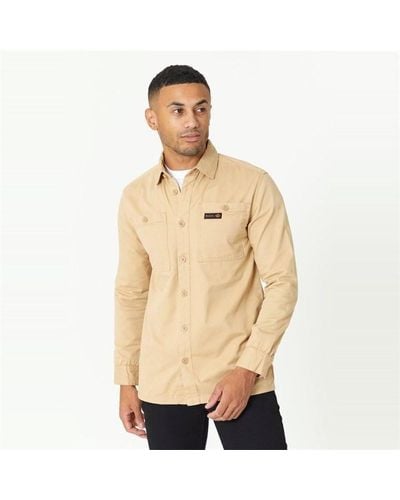 Bench Mens Long Sleeve Twill Shirt - Natural