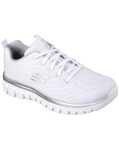 Skechers Engineered Mesh Lace-up W Memory Fo Runners - White
